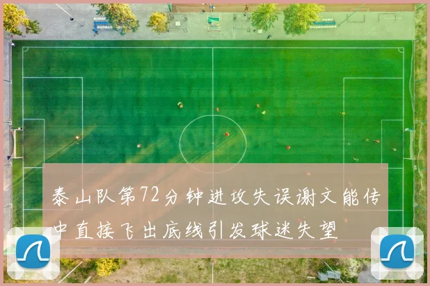 泰山队第72分钟进攻失误谢文能传中直接飞出底线引发球迷失望